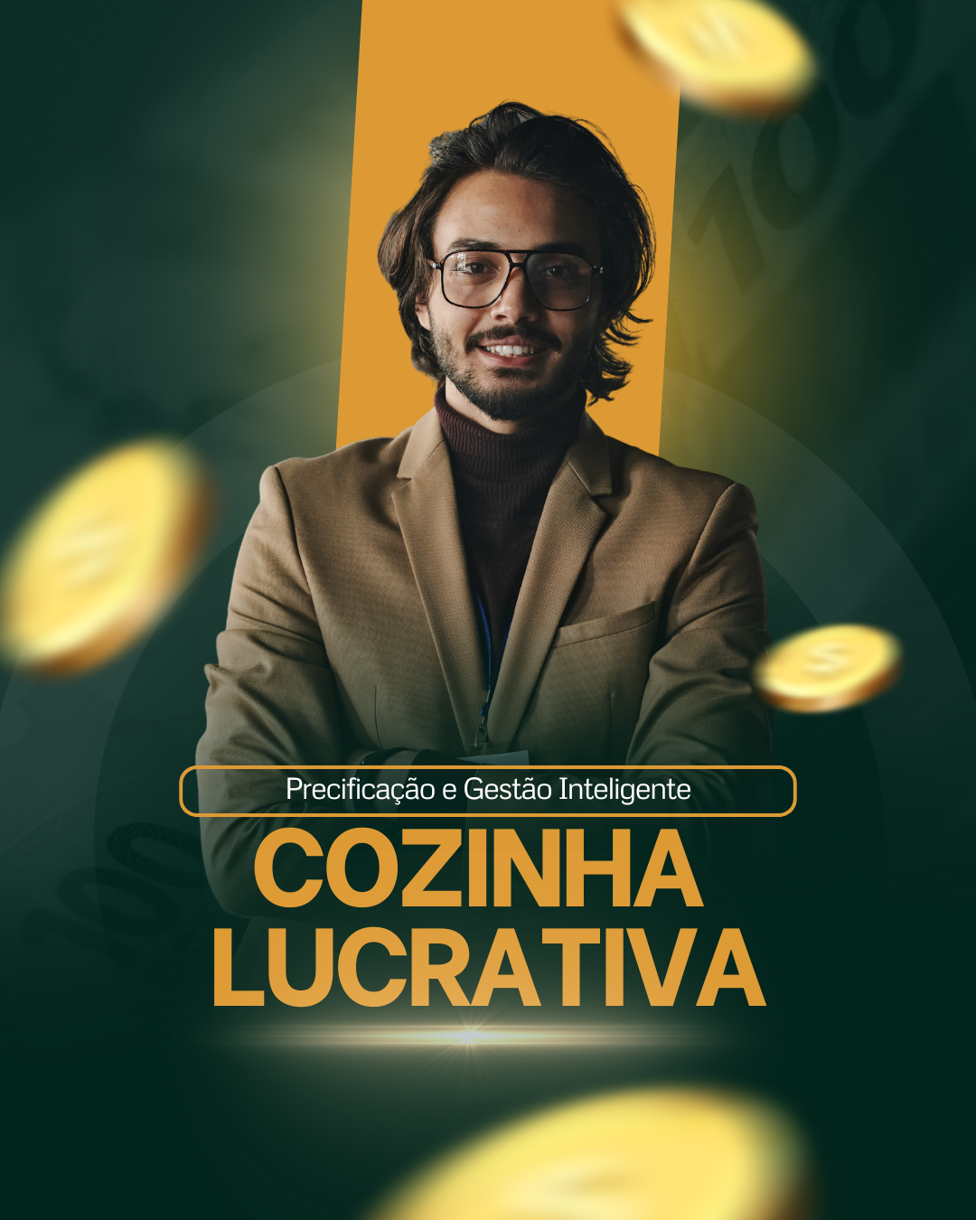 Live sobre finanças post instagram moderno tons verde e amarelo